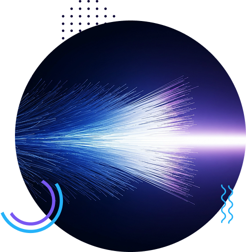 Light burst within circle representing AI acceleration