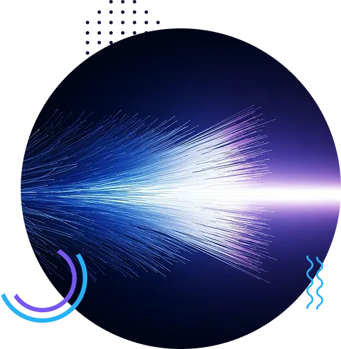 Light burst within circle representing AI acceleration
